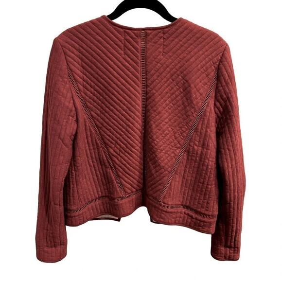 Anthropologie Akemi + Kin Pink Rusty Salmon Rose Quilted Jacket Size XS - Picture 7 of 9